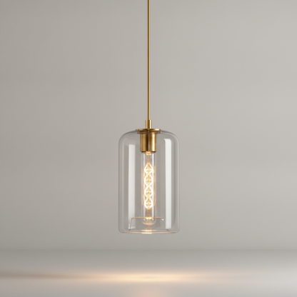 Luminaire Suspension Verre - Ambré Halo Doux