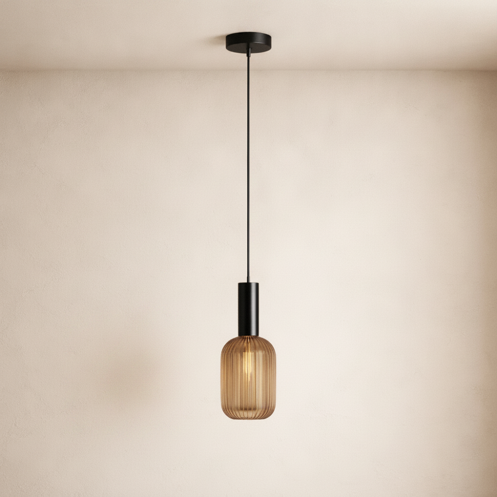 Luminaire Suspension Verre - Coloré Ondes Rétro