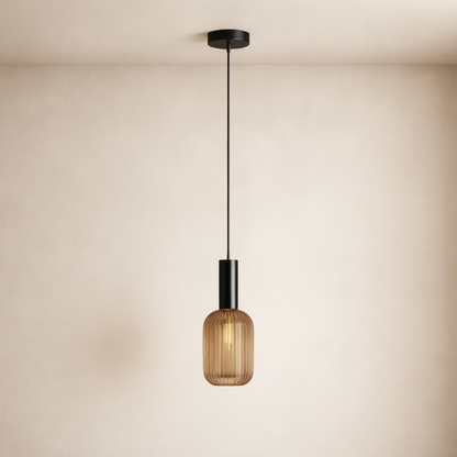 Luminaire Suspension Verre - Coloré Ondes Rétro