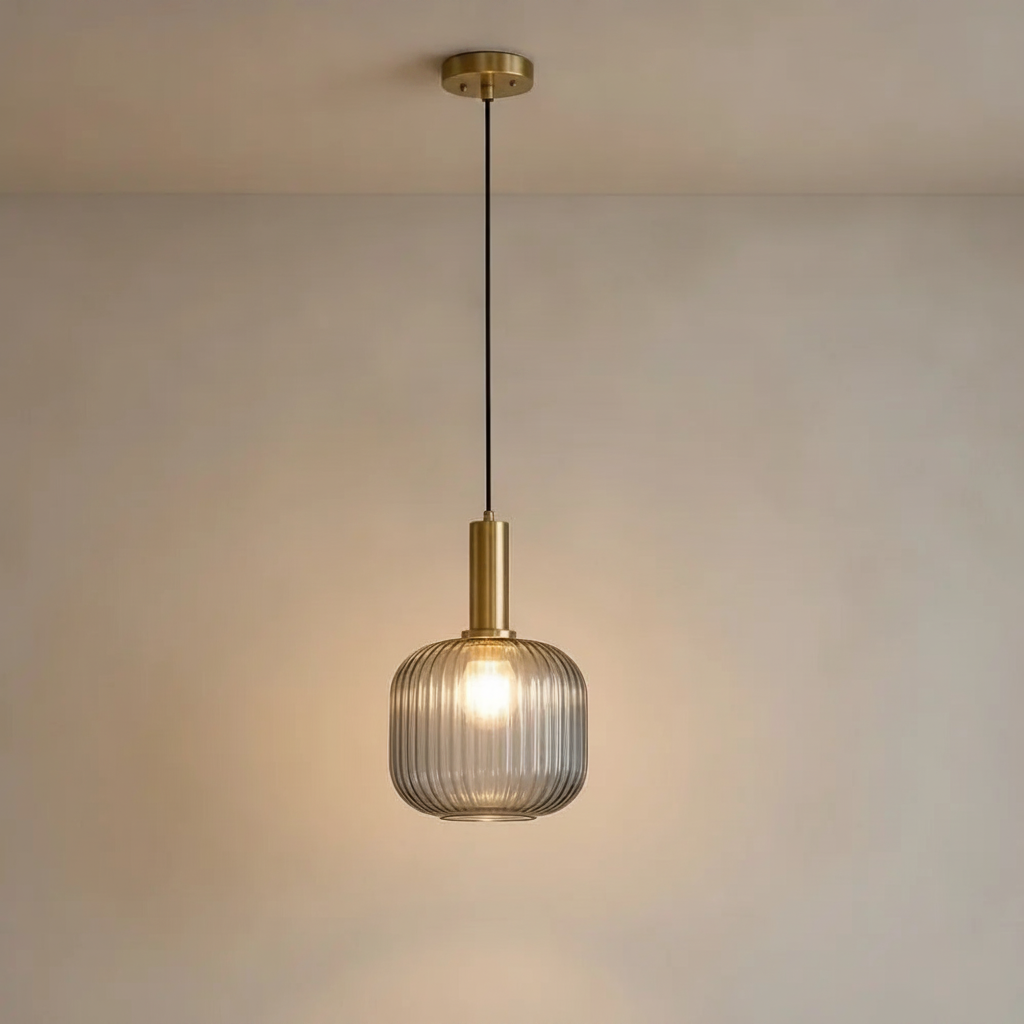 Luminaire Suspension Verre - Coloré Ondes Rétro