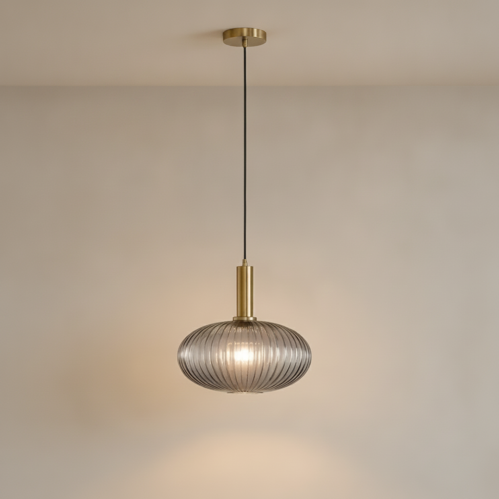 Luminaire Suspension Verre - Coloré Ondes Rétro