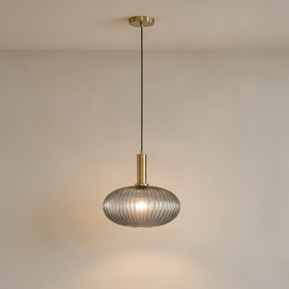 Luminaire Suspension Verre - Coloré Ondes Rétro