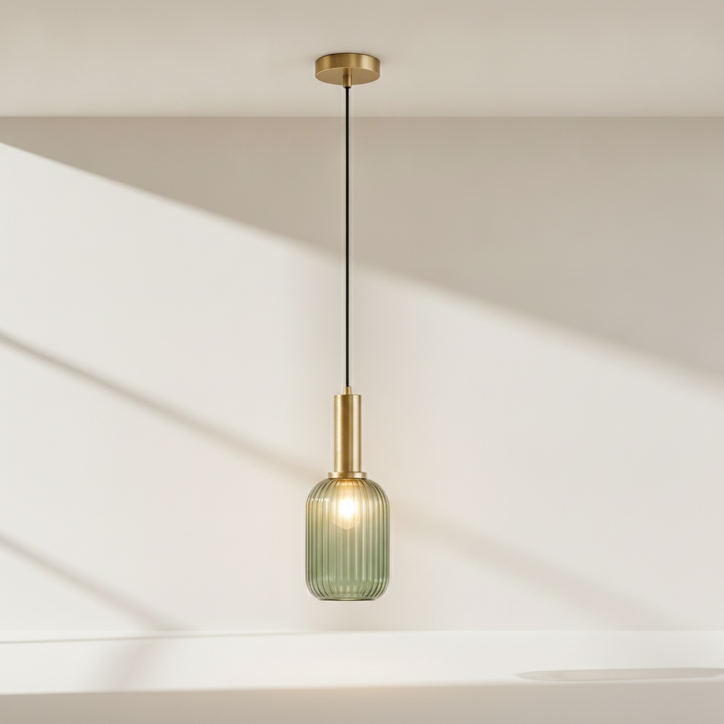 Luminaire Suspension Verre - Coloré Ondes Rétro
