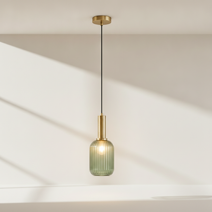 Luminaire Suspension Verre - Coloré Ondes Rétro