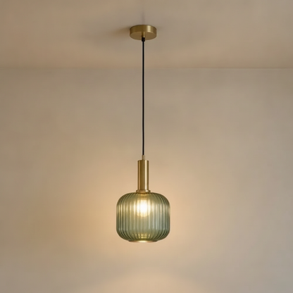 Luminaire Suspension Verre - Coloré Ondes Rétro