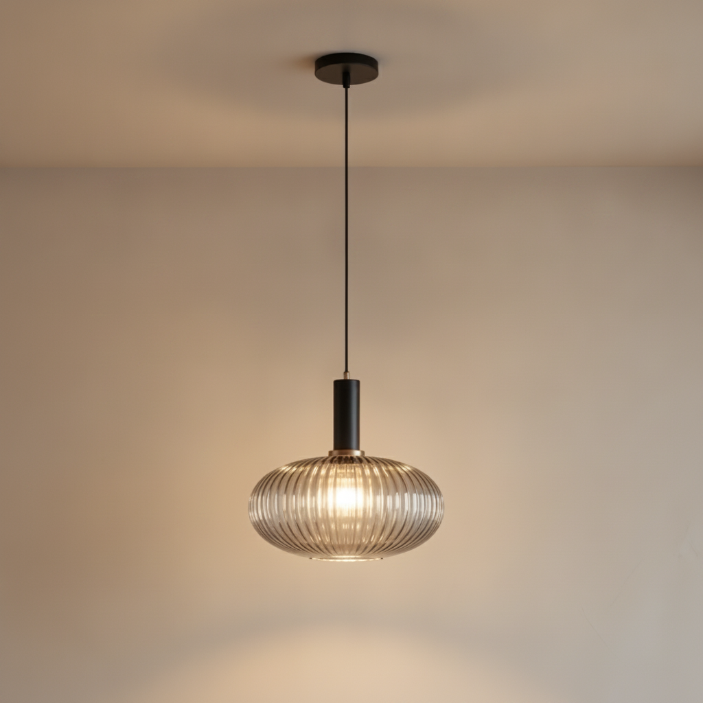 Luminaire Suspension Verre - Coloré Ondes Rétro