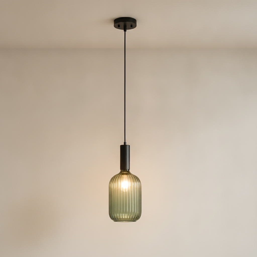 Luminaire Suspension Verre - Coloré Ondes Rétro