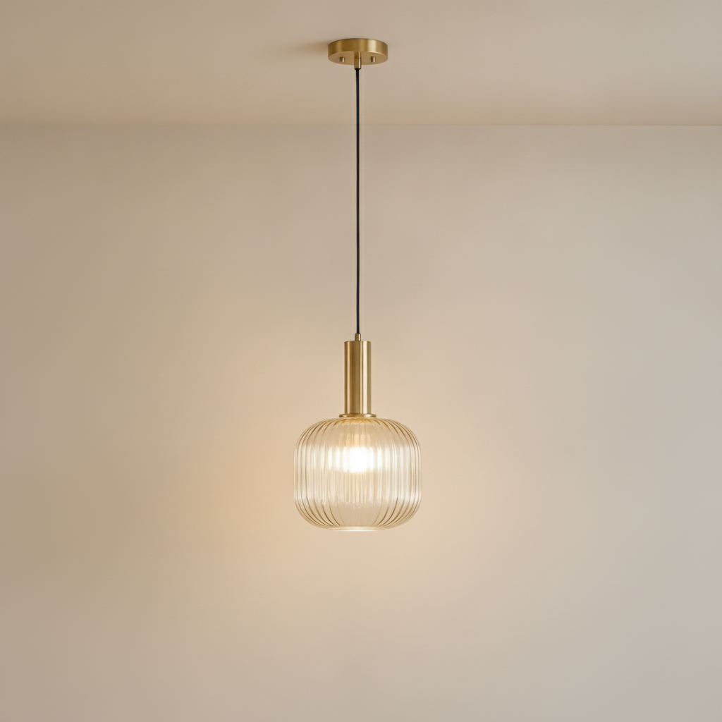 Luminaire Suspension Verre - Coloré Ondes Rétro