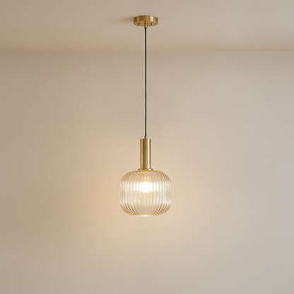Luminaire Suspension Verre - Coloré Ondes Rétro