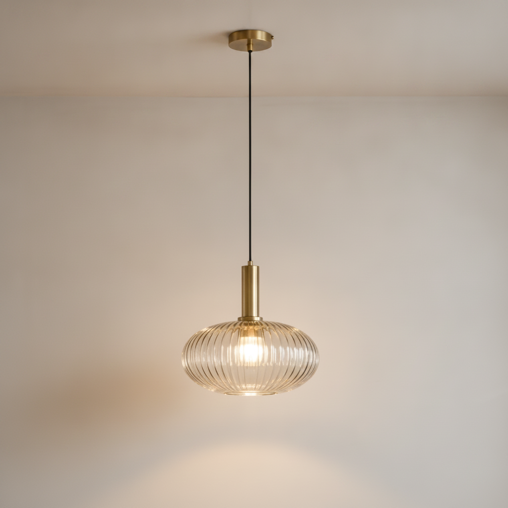 Luminaire Suspension Verre - Coloré Ondes Rétro