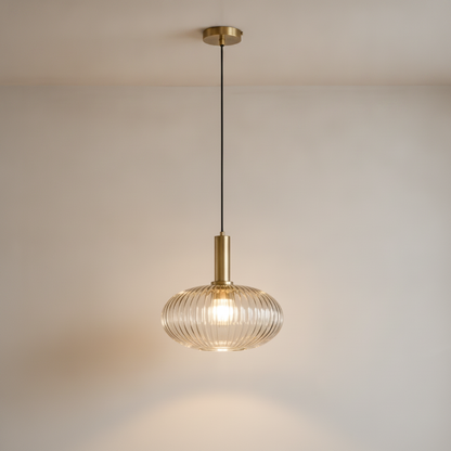 Luminaire Suspension Verre - Coloré Ondes Rétro