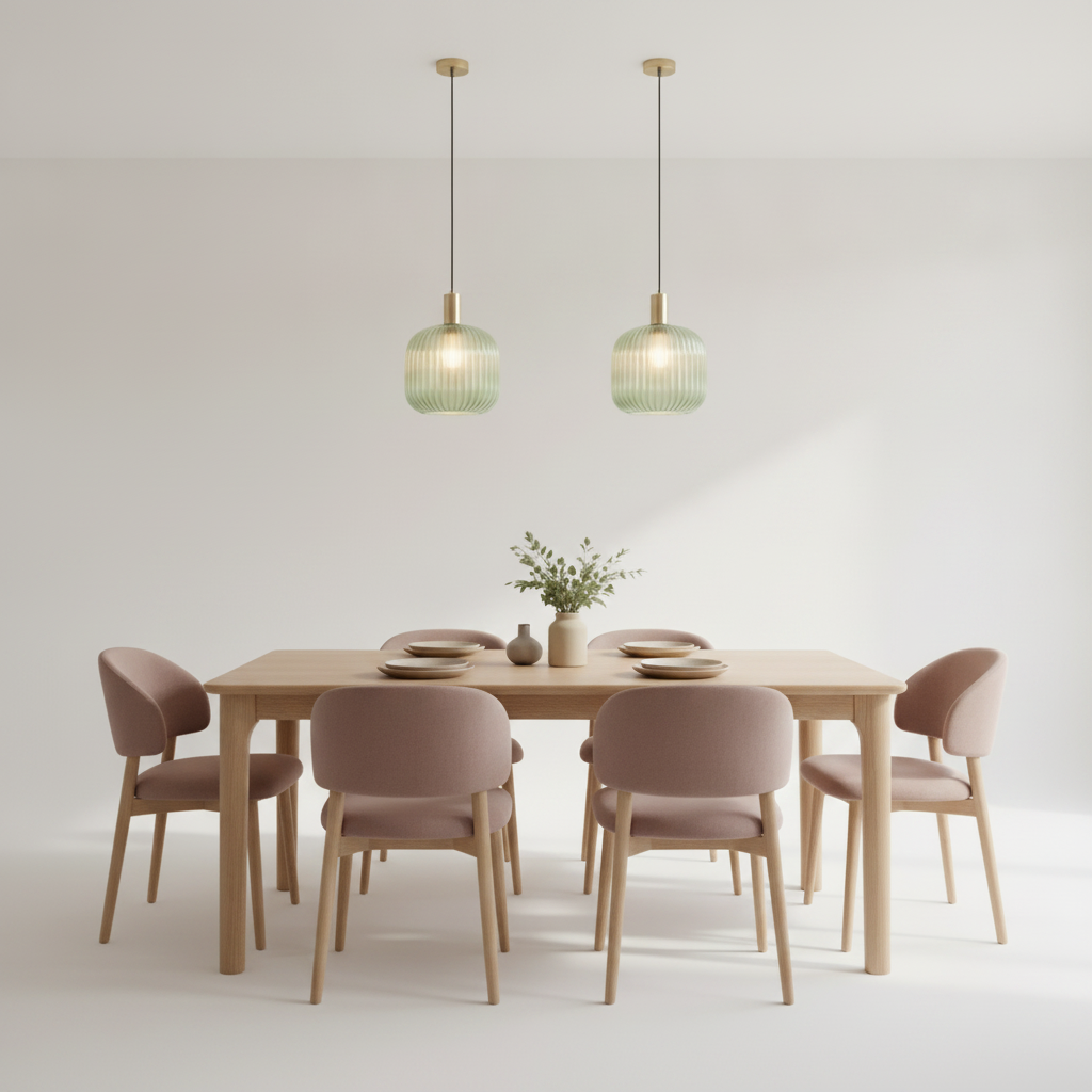 Luminaire Suspension Verre - Coloré Ondes Rétro