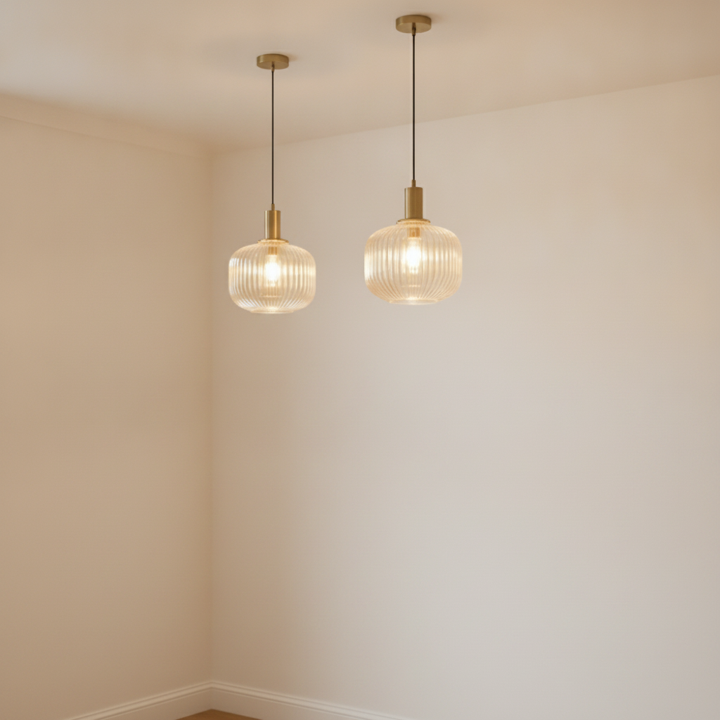 Luminaire Suspension Verre - Coloré Ondes Rétro