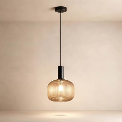 Luminaire Suspension Verre - Coloré Ondes Rétro