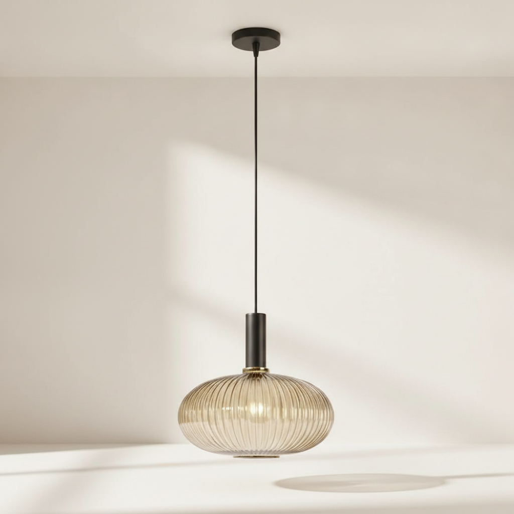 Luminaire Suspension Verre - Coloré Ondes Rétro
