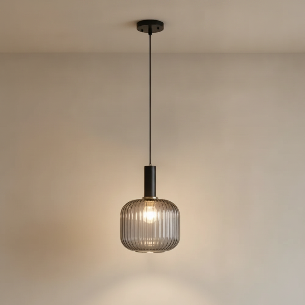 Luminaire Suspension Verre - Coloré Ondes Rétro