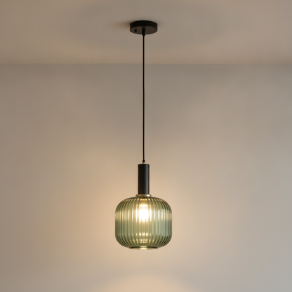Luminaire Suspension Verre - Coloré Ondes Rétro
