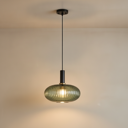 Luminaire Suspension Verre - Coloré Ondes Rétro