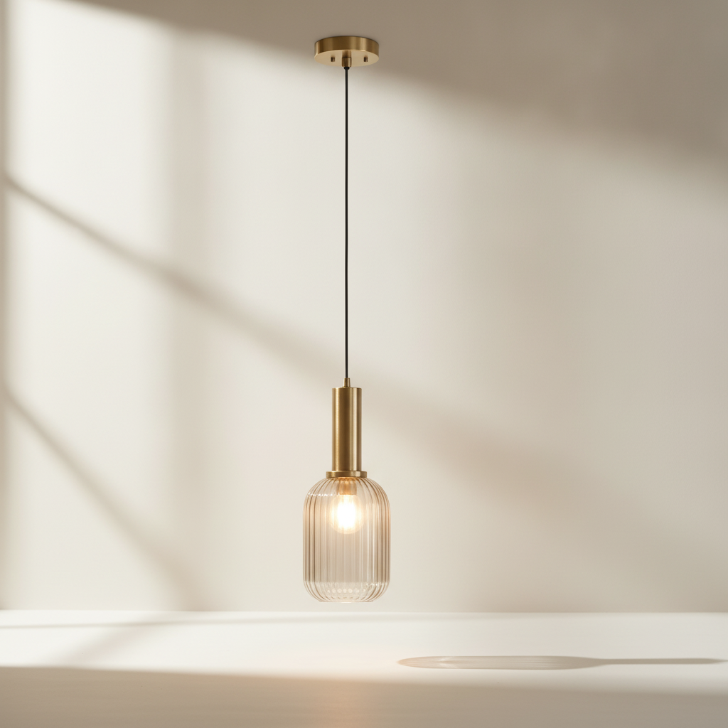Luminaire Suspension Verre - Coloré Ondes Rétro