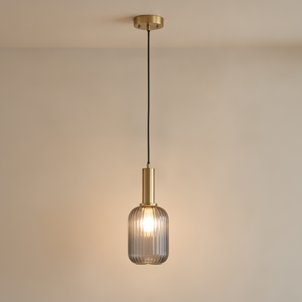 Luminaire Suspension Verre - Coloré Ondes Rétro