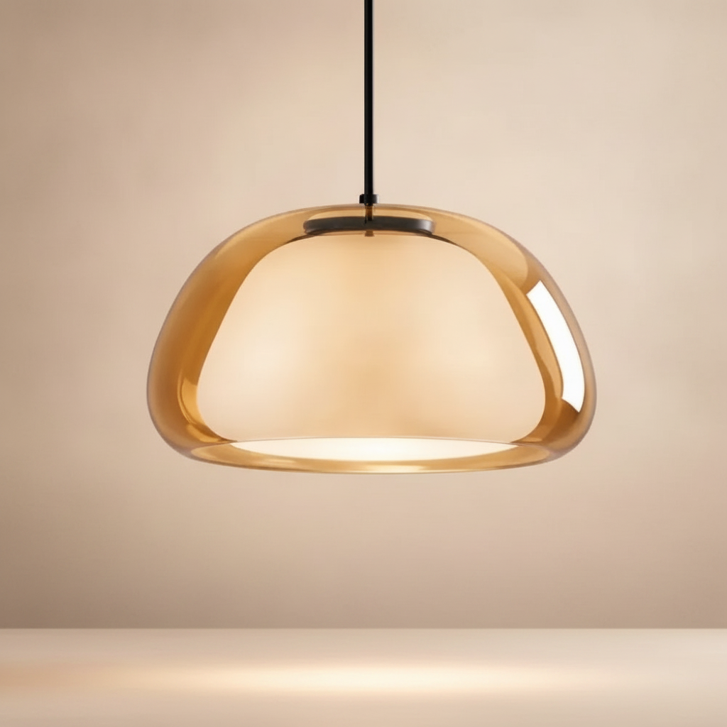 Luminaire Suspension Verre - Dôme Verre Givré