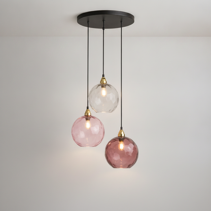 Luminaire Suspension Verre - Sphères Colorées