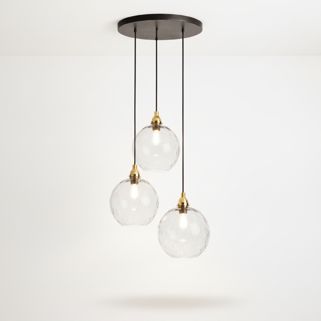 Luminaire Suspension Verre - Sphères Colorées