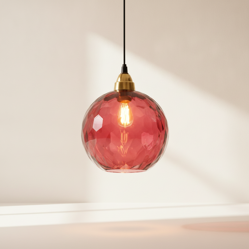Luminaire Suspension Verre - Sphères Colorées