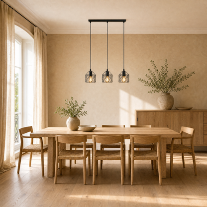 Lustre Cuisine - Trio De Cages Noires