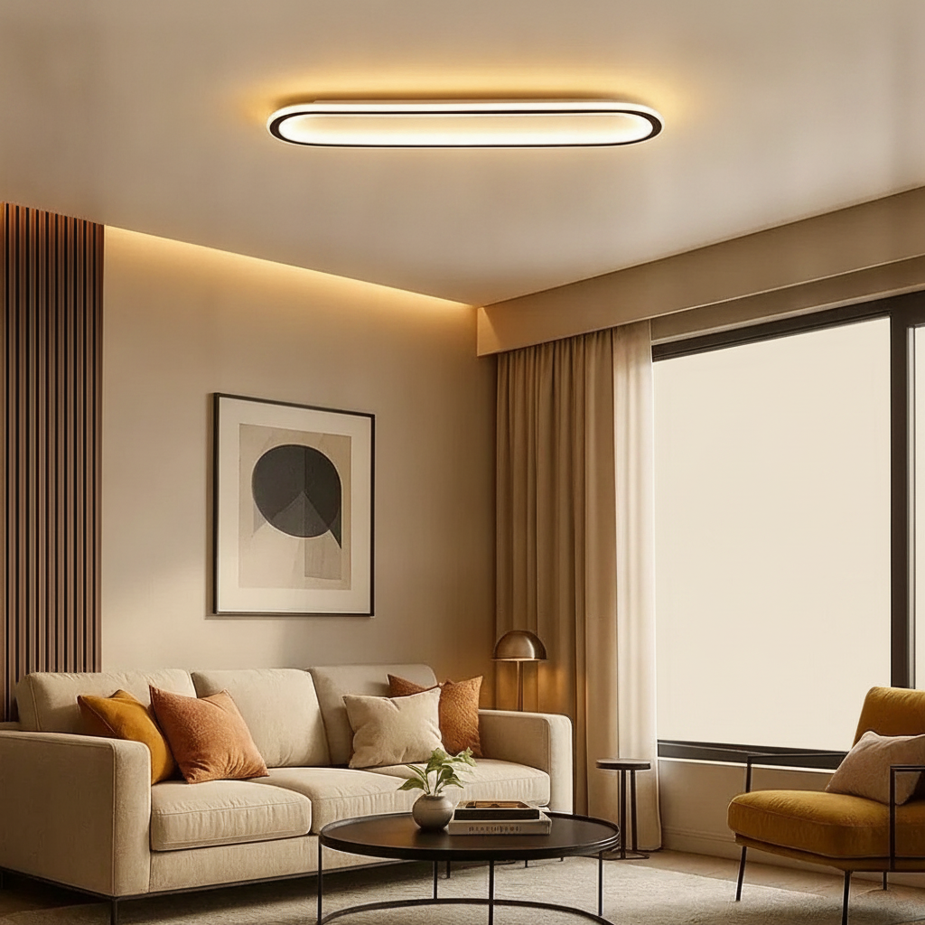 Plafonnier À Led - Ligne Lumineuse Contemporaine