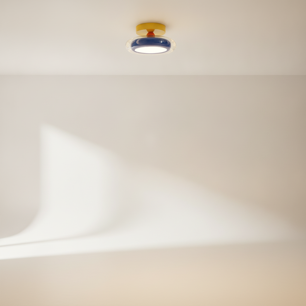 Plafonnier Couloir - Galet de Verre Coloré