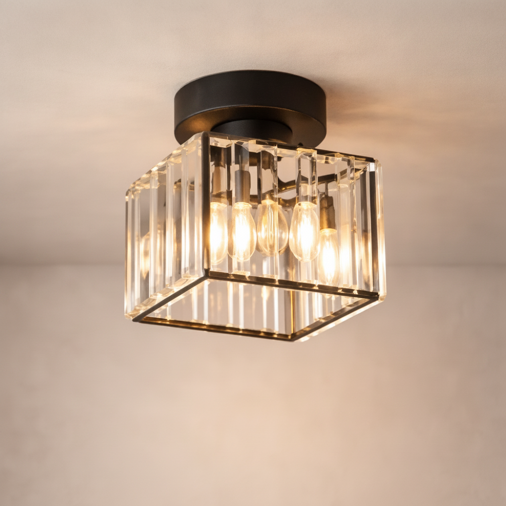 Plafonnier en Verre - Éclat Cristal Noir