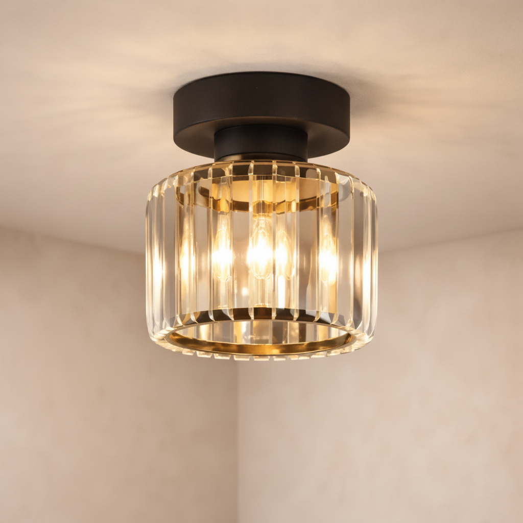Plafonnier en Verre - Éclat Cristal Noir