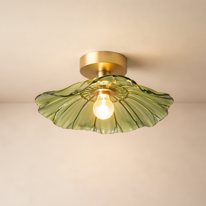 Plafonnier en Verre - Pétales Lumineux Sculptés