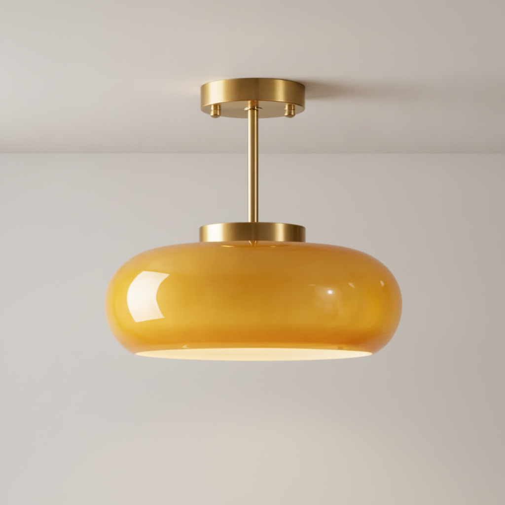 Plafonnier Globe Nordique - Verre Doré Scandinave