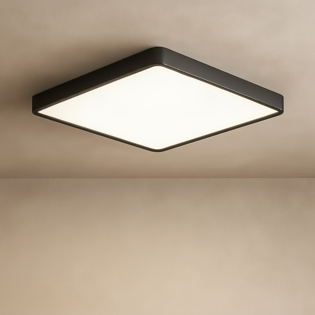 Plafonnier Led Carré - Cadre Bois Intuitif