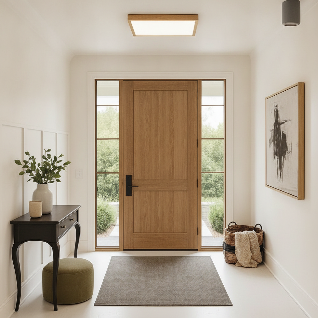 Plafonnier Led Carré - Cadre Bois Intuitif