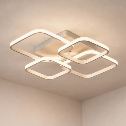Plafonnier LED Carré - Halo Géométrique Contemporain