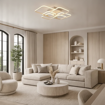 Plafonnier LED Carré - Halo Géométrique Contemporain