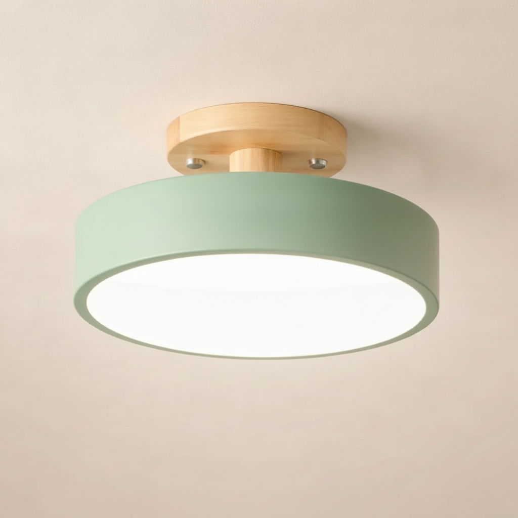 Plafonnier LED en Bois - Éclat Chaleur Nordique