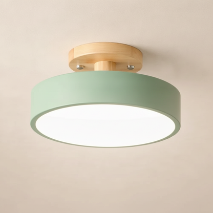 Plafonnier LED en Bois - Éclat Chaleur Nordique