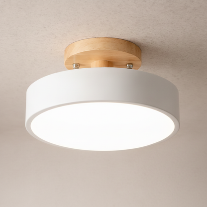 Plafonnier LED en Bois - Éclat Chaleur Nordique