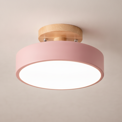 Plafonnier LED en Bois - Éclat Chaleur Nordique