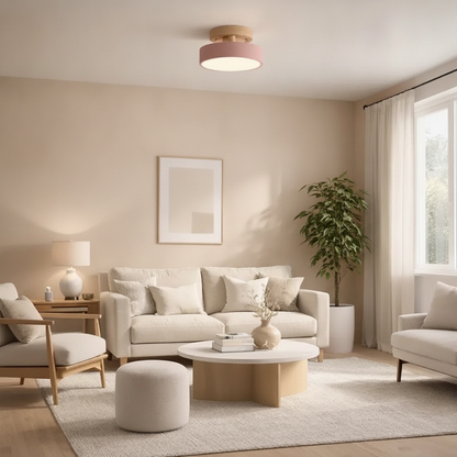 Plafonnier LED en Bois - Éclat Chaleur Nordique