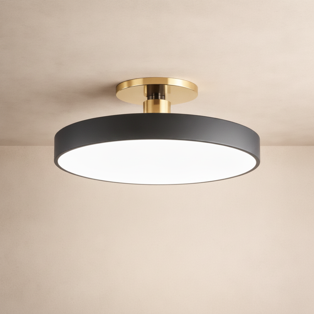Plafonnier Led Rond - Halo Doré Minimaliste