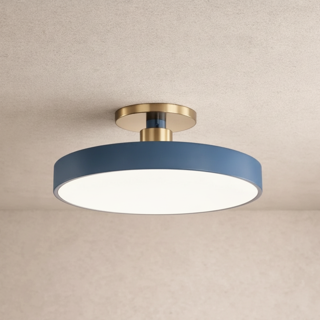 Plafonnier Led Rond - Halo Doré Minimaliste