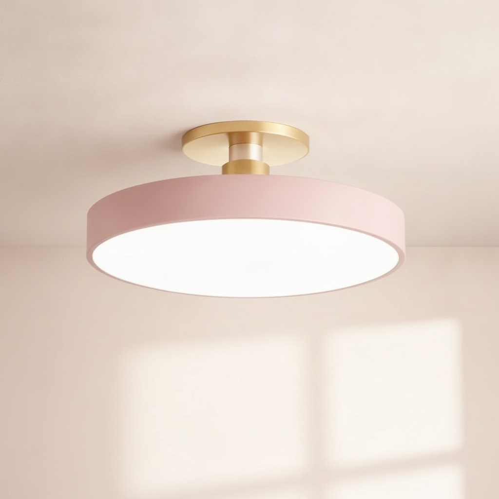 Plafonnier Led Rond - Halo Doré Minimaliste