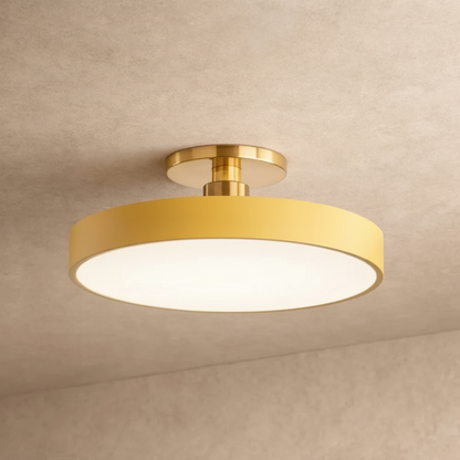Plafonnier Led Rond - Halo Doré Minimaliste