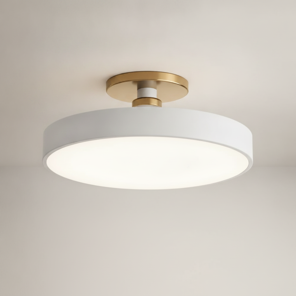 Plafonnier Led Rond - Halo Doré Minimaliste