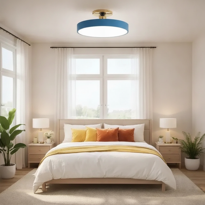 Plafonnier Led Rond - Halo Doré Minimaliste